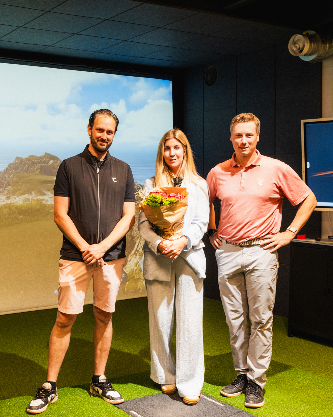 Marius Bjone og Tom Horley i Trace Golf Performance med Andrea Ansnes Heiberg, Opsahl Gruppen